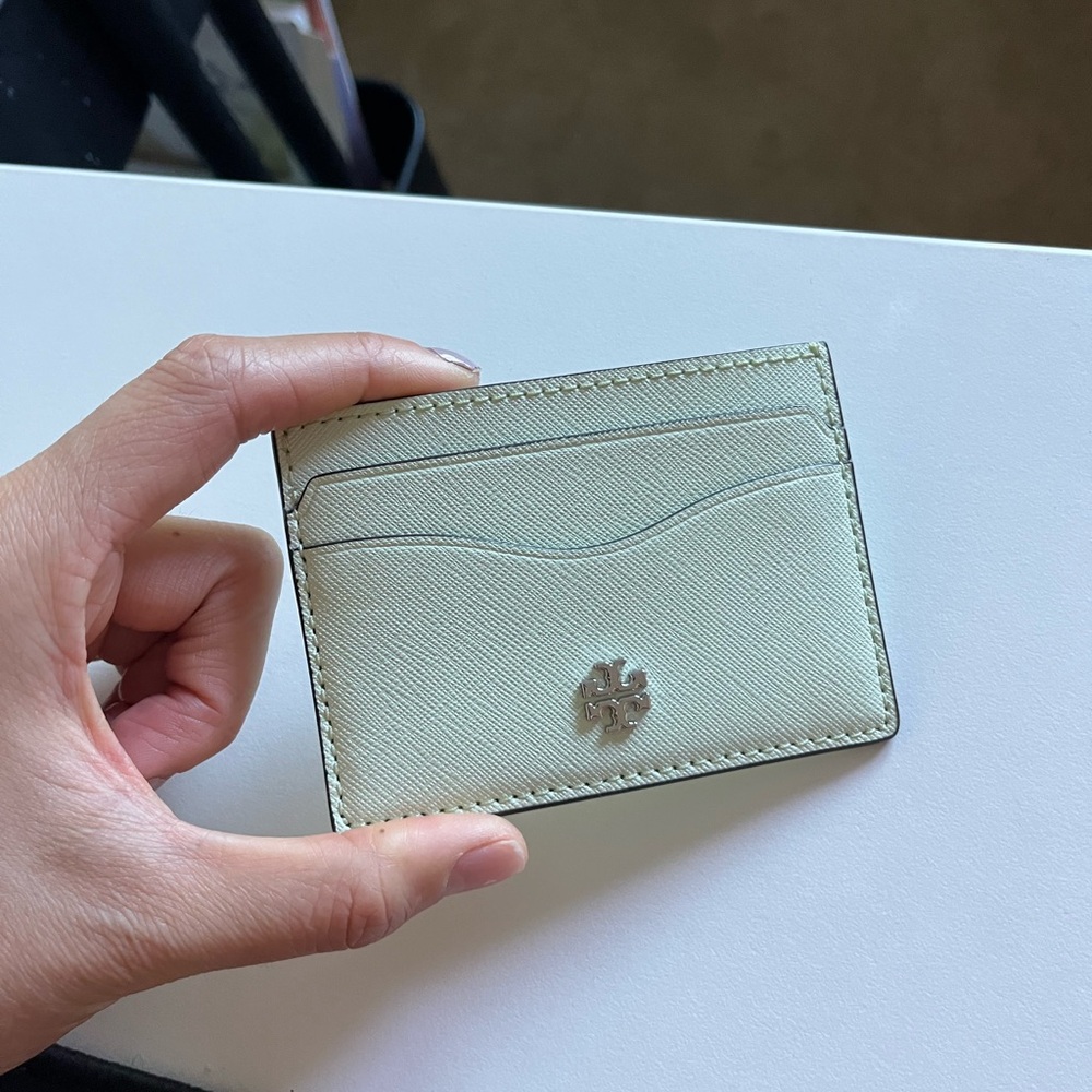 Tory Burch light green card holder